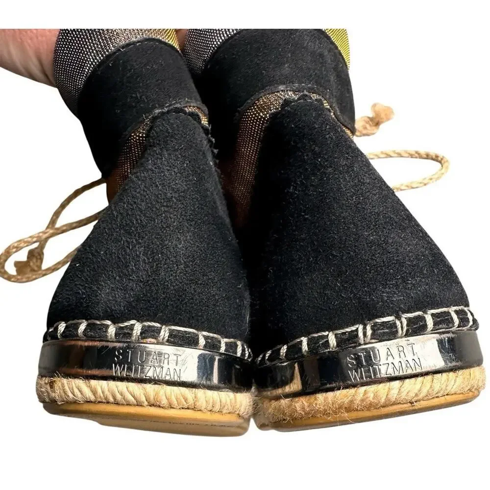 Stuart‎ Weitzman Metallic High Top Lace Up Espadrille Sneakers 9.5